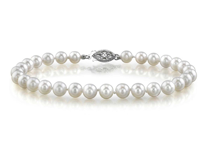 Silver Plated Womens Pearl Bracelet